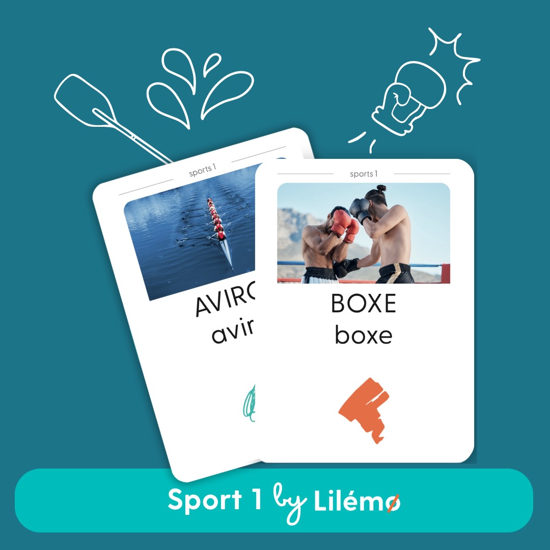 Cartes de jeu connectées Lilylearn sur le thème du sport pour apprendre à lire et à écrire en s'amusant avec Lilémø.
