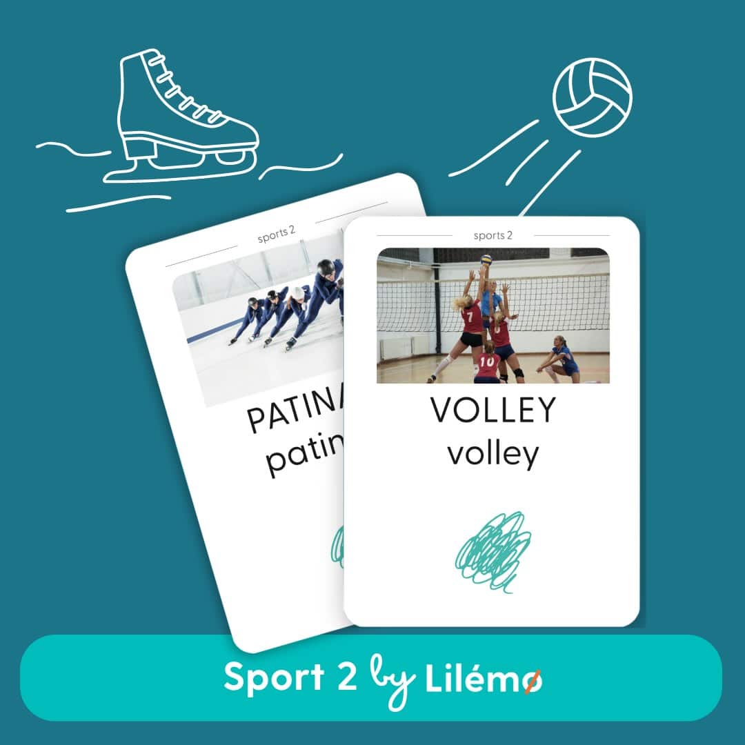 Cartes de jeu connectées Lilylearn sur le thème du sport pour apprendre à lire et à écrire en s'amusant avec Lilémø.